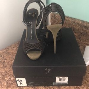 Giuseppe Zanotti 38.5 Mess Canvas Sandals/ Marrone